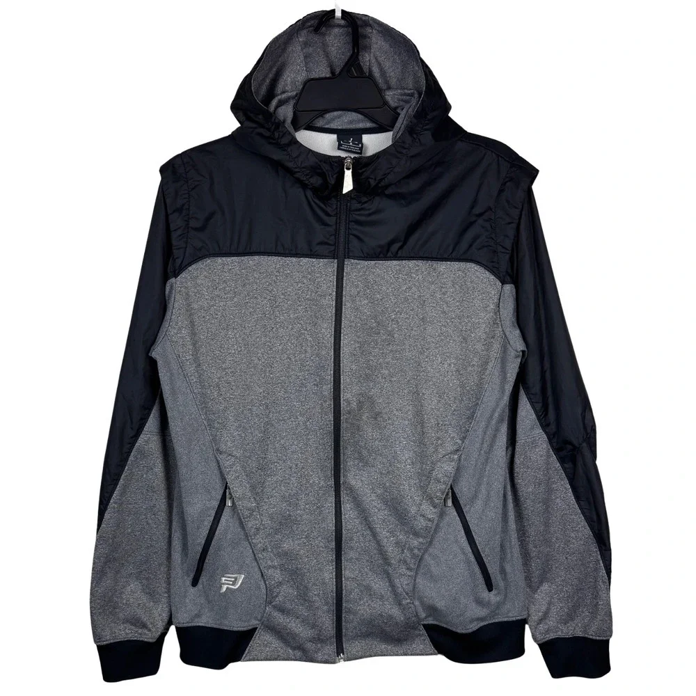 Nike Air Jordan Chris Paul CP3 Hooded Jacket Men Full Zip Large Gray Sports Flaw